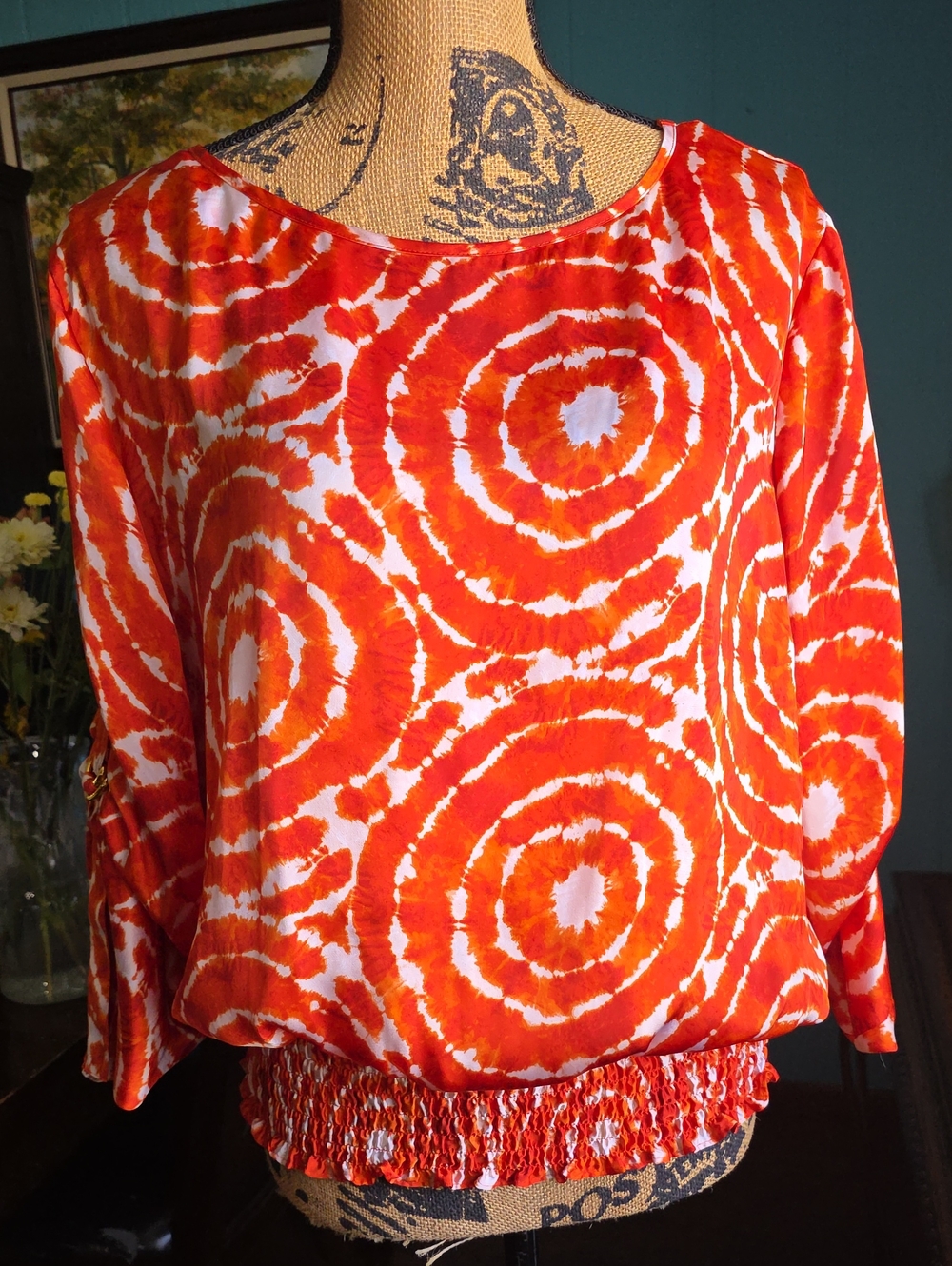 Michael Kors Orange and White  Blouse